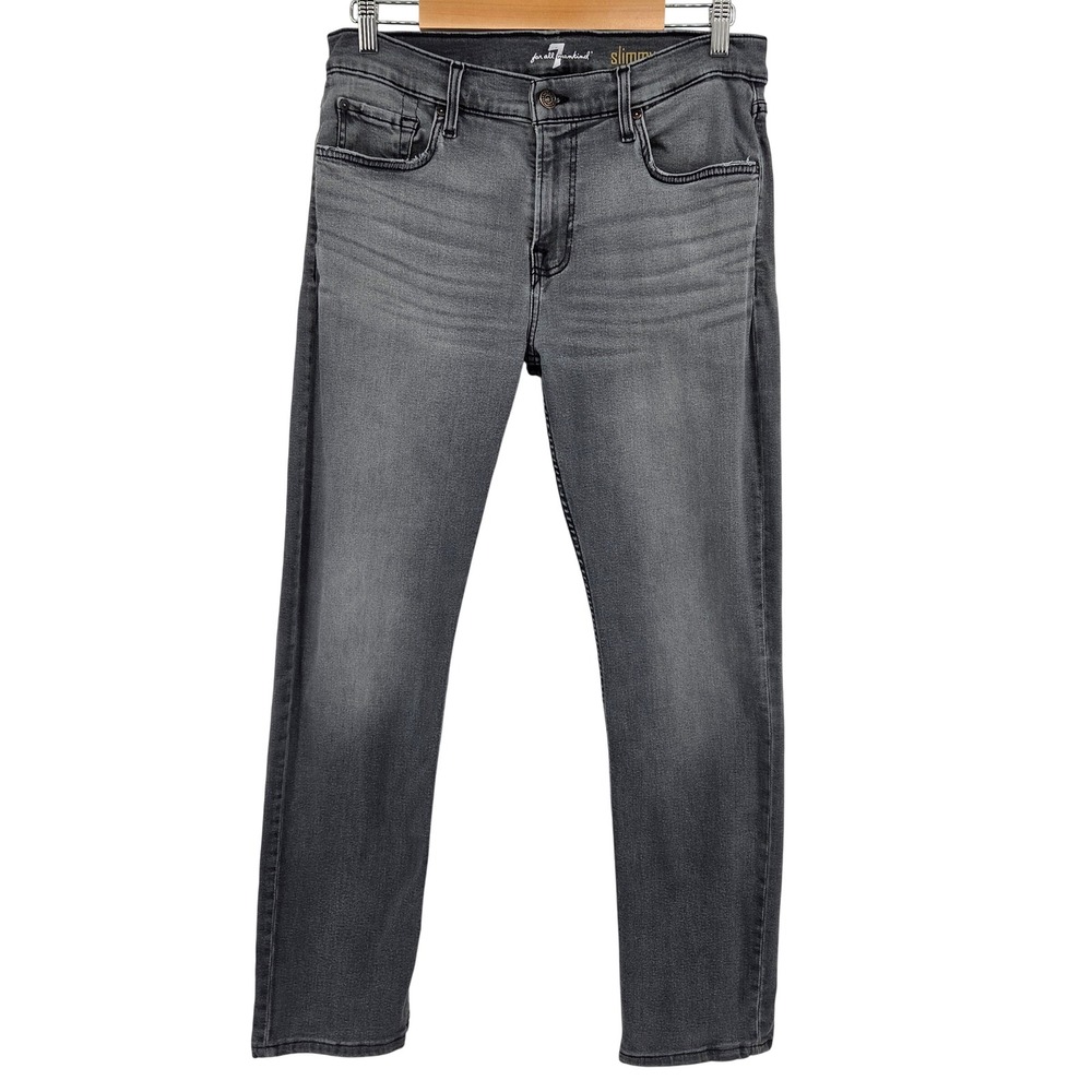 7 For All Mankind Slimmy Slim‎ Fit Grey Jeans Mens 33